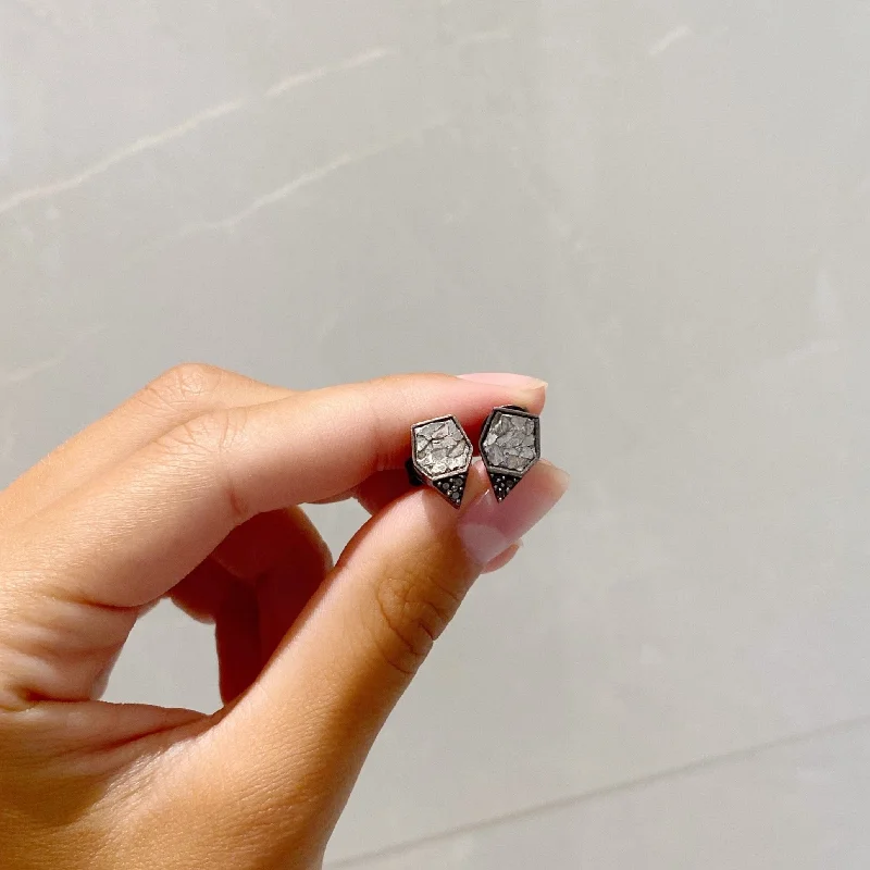 vintage-inspired ladies earrings-LUCA STONE STUD EARRINGS