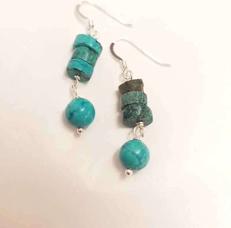 chandelier ladies earrings-Turquoise Drip Earrings