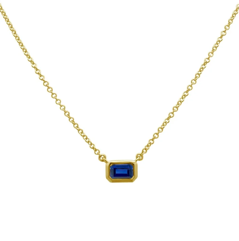 geometric shape ladies necklace-Gemstone Bezel Necklace