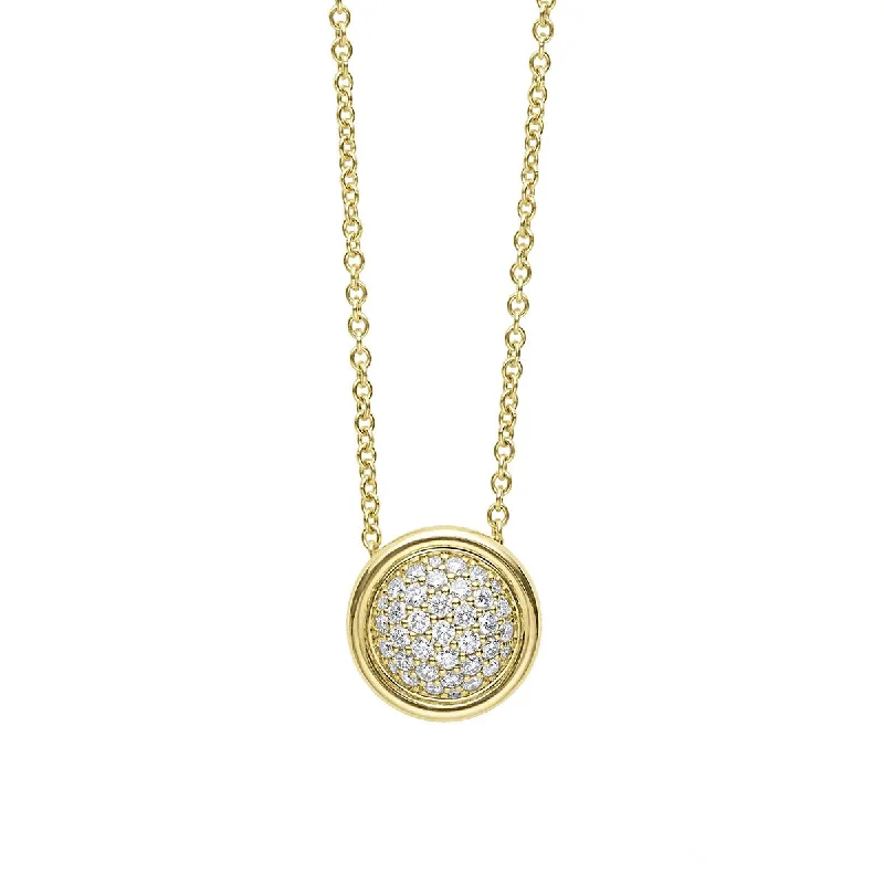 infinity symbol ladies necklace-18K Gold Diamond Circle Pendant Necklace