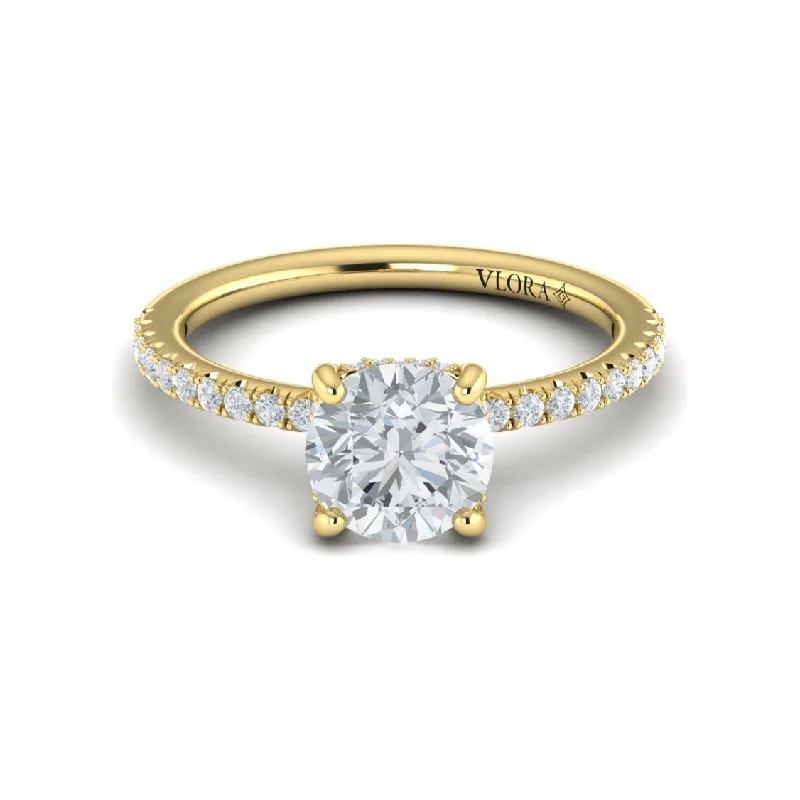 fancy-cut gemstone ladies engagement rings-Vlora 14K Yellow Gold Classic Diamond Engagement Ring