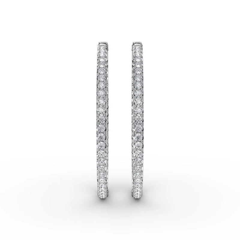 infinity love ladies earrings-4.32ct Diamond Hoop Earrings ER4898