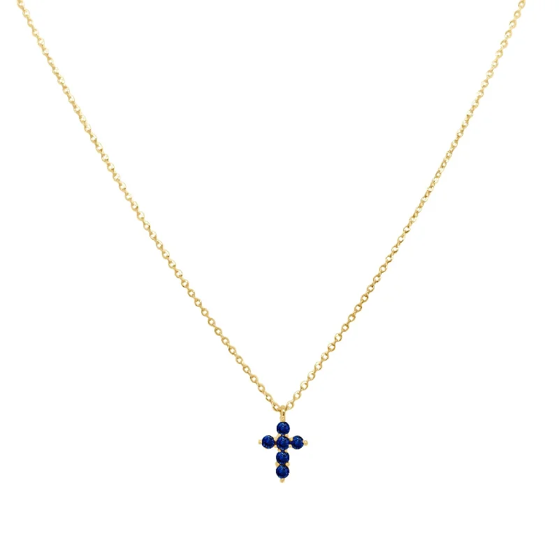 infinity love ladies necklace-Gemstone Mini Cross Necklace