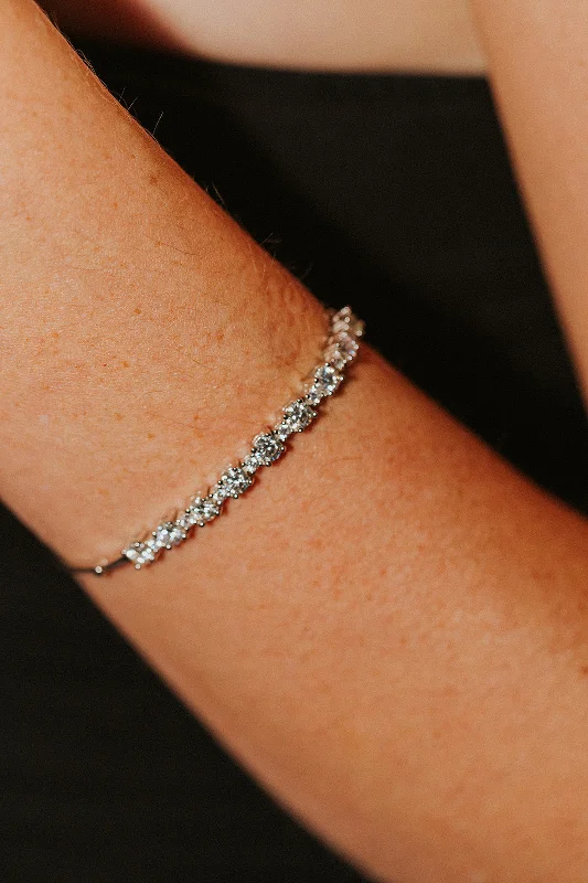 designer luxury ladies bracelets & bangles-Annabelle .925 Sterling Silver Moissanite Bracelet