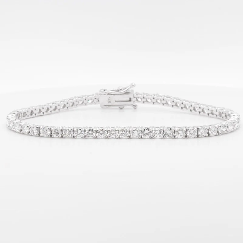 elegant wedding ladies bracelets & bangles-14k White Gold Diamond 53 Stone Tennis Bracelet 5.63ctw G SI1 7.00"