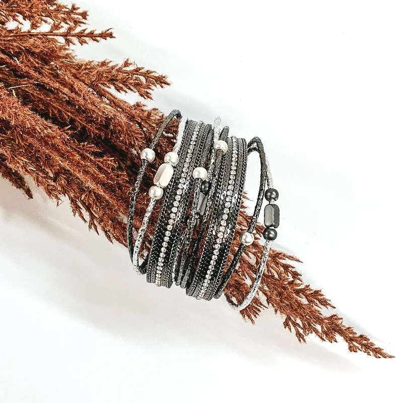 geometric shape ladies bracelets & bangles-Rock Star Dreams Magnetic Bracelet in Gunmetal