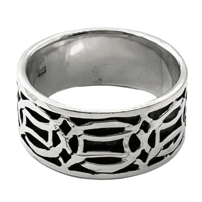 thick band ladies ring-Sterling Silver Celtic Design Ring / SSR0098