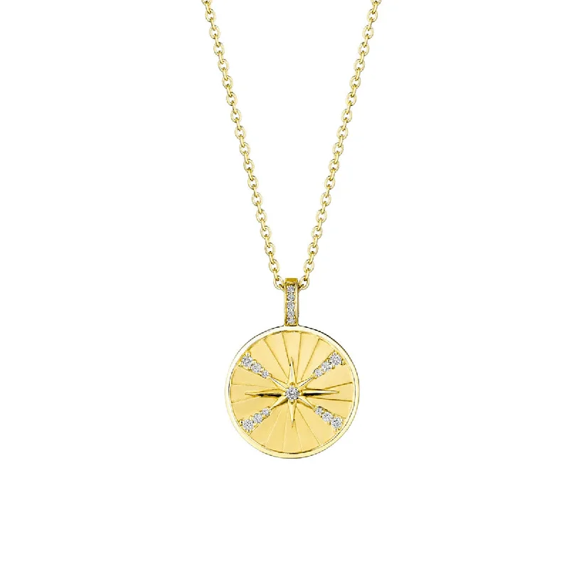 push-lock ladies necklace-Starburst Medallion Necklace