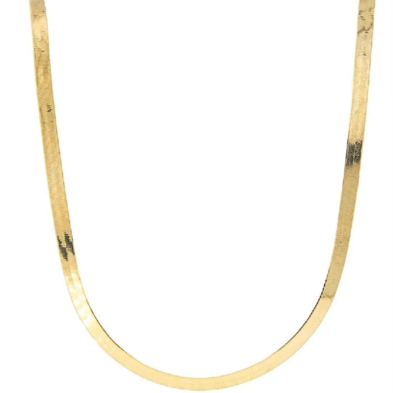 moon and star ladies necklace-Herringbone Gold Necklace