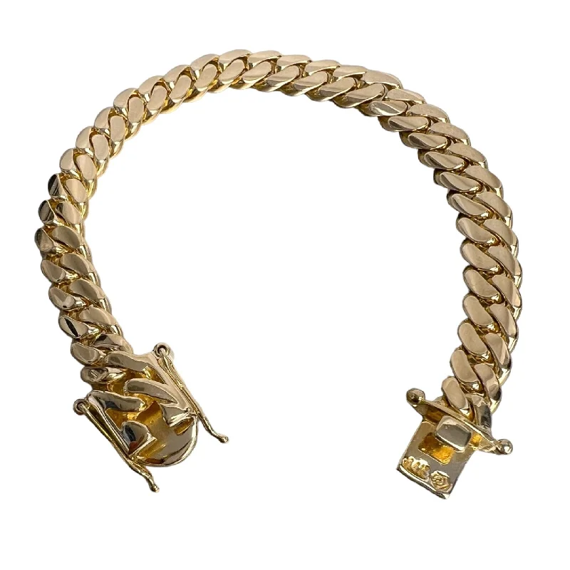 charm ladies bracelets & bangles-14k Yellow Gold Miami Cuban Link 8.15mm Bracelet 7.00" 36.7g w/ Hidden Box Clasp