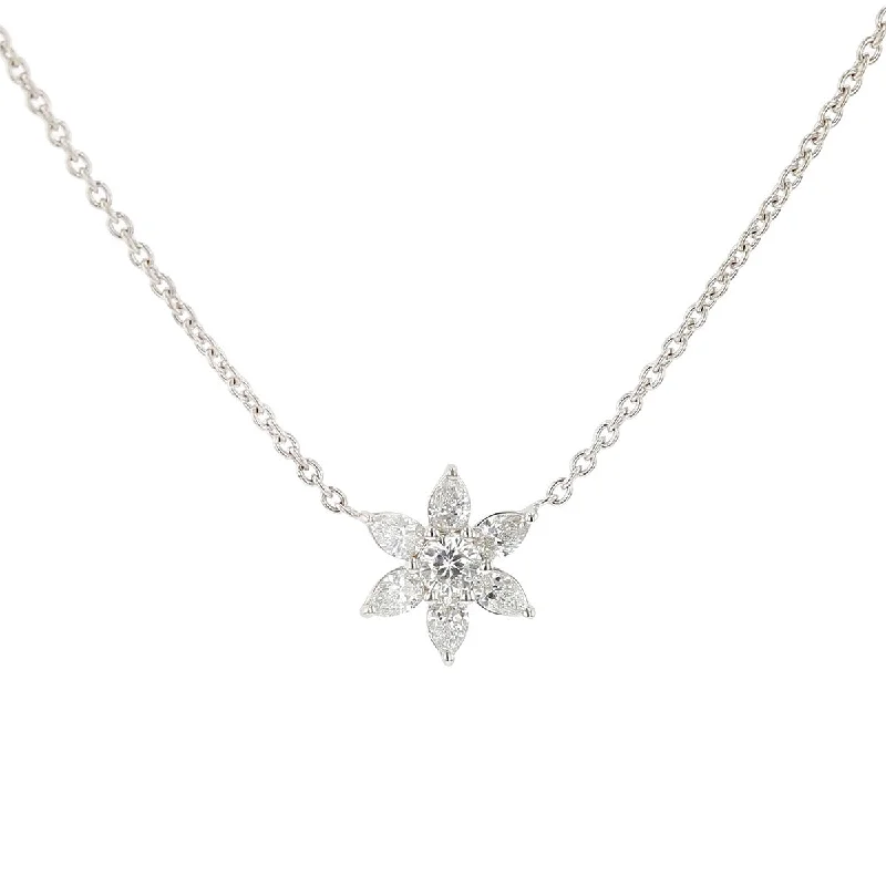 delicate pearl ladies necklace-18K White Gold Stelle Diamond Pendant Necklace