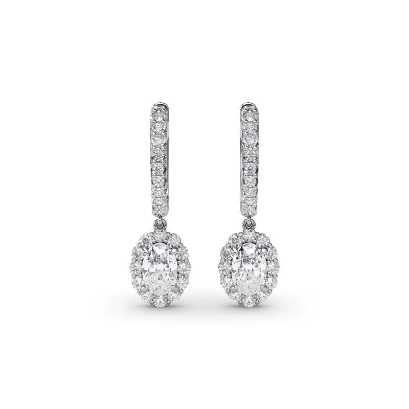 vintage ladies earrings-Dazzling Diamond Drop Earrings ER1834