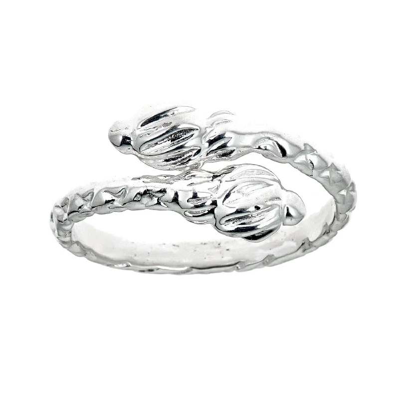 initial engraved ladies ring-Better Jewelry Torch Ends .925 Sterling Silver West Indian Style Ring