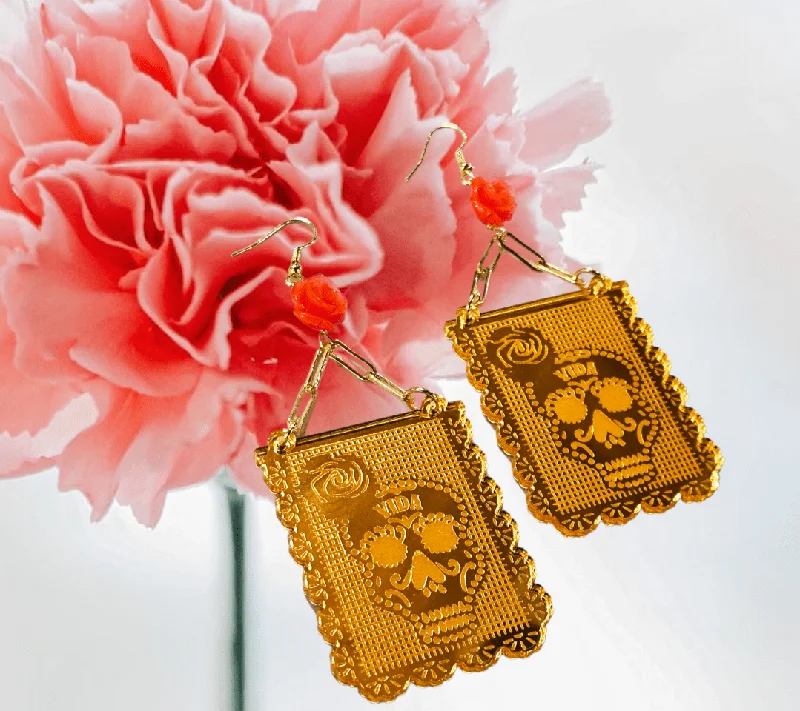 bold chunky ladies earrings-Vida Papel Picado Earrings