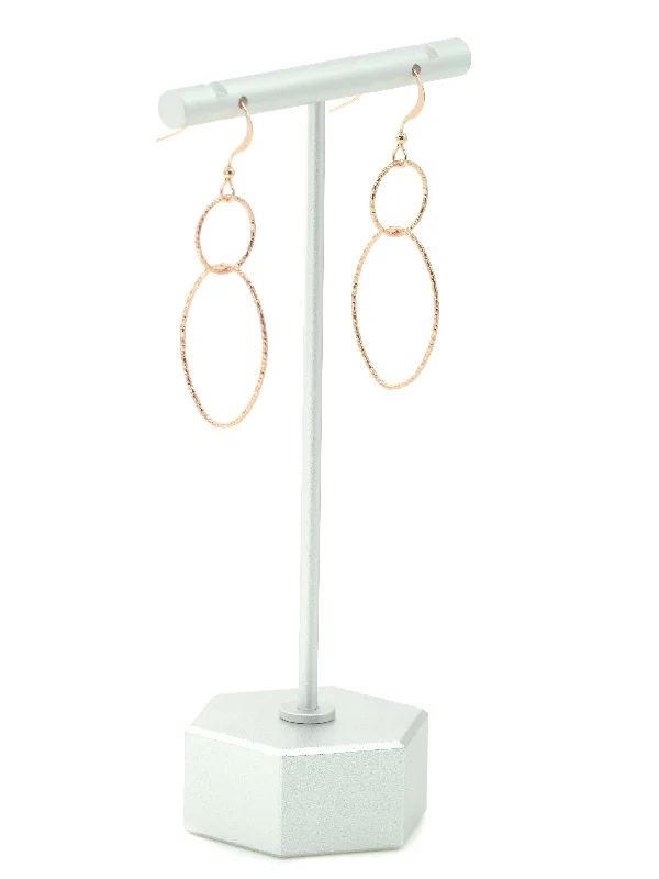 rose gold ladies earrings-Rose Gold Modern Shapes Earrings