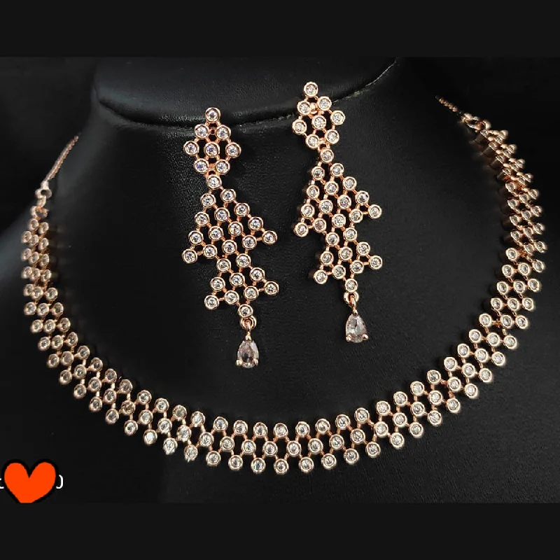 timeless elegance ladies necklace-Manisha Jewellery American Diamond Necklace Set