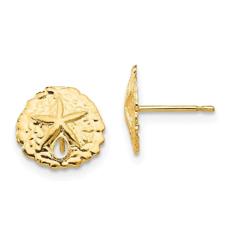 timeless elegance ladies earrings-Madi K Kid's 14k  Sand Dollar Post Earrings