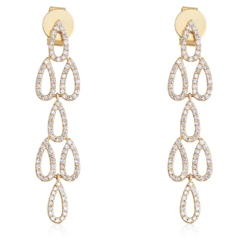 stackable layering ladies earrings-TEMPEST DIAMOND DROP STATEMENT  EARRINGS