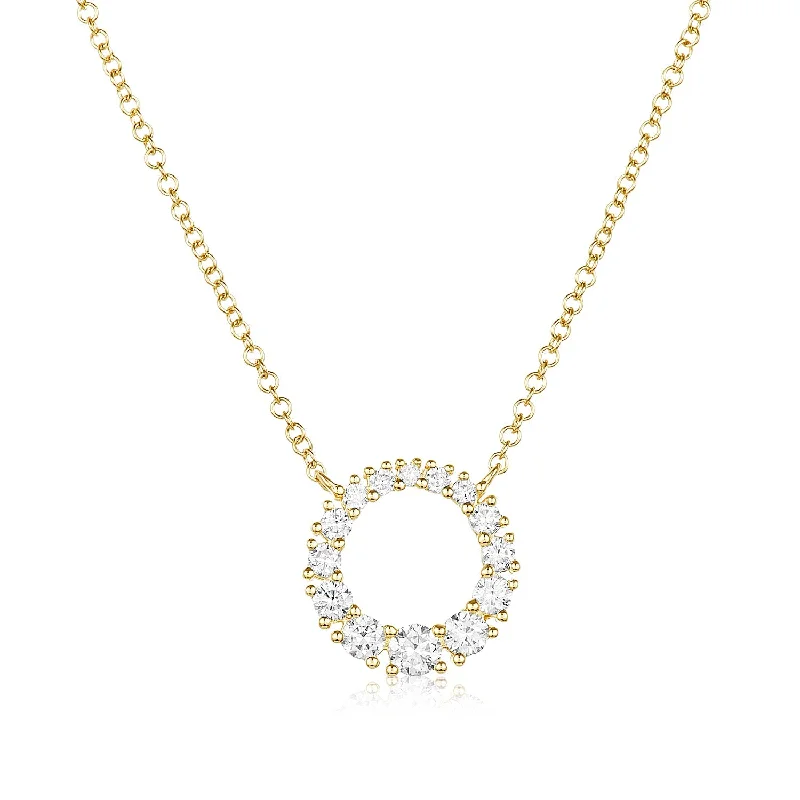 shell pearl ladies necklace-Graduated Diamond Necklace