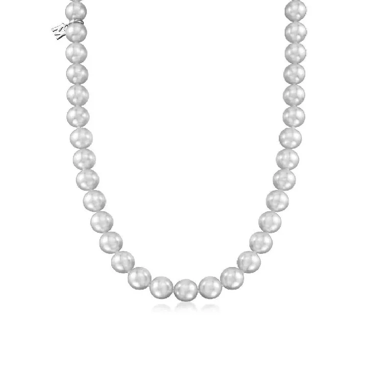 birthstone ladies necklace-White South Sea Cultured Pearl Necklace in 18K White Gold