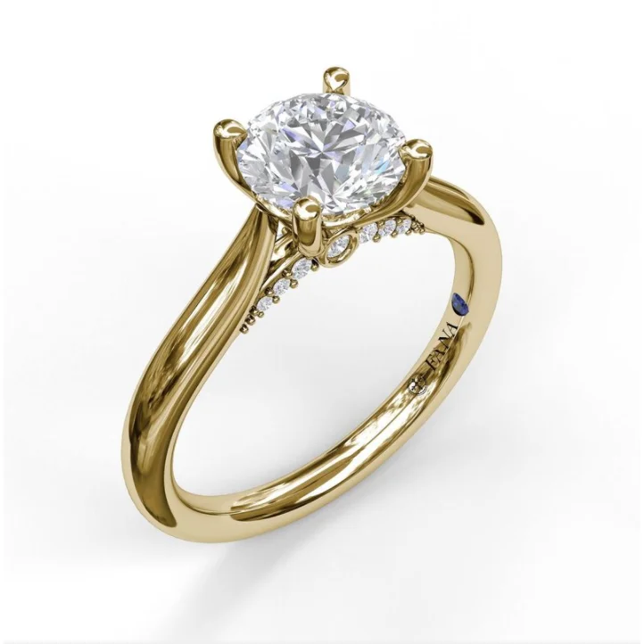 infinity band ladies engagement rings-Fana 14K Yellow Gold and Diamond Solitaire Engagement Ring