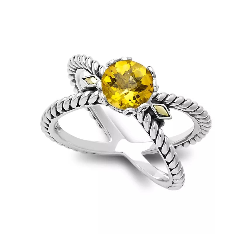 fashion ladies ring-Glow "X" Ring- Citrine