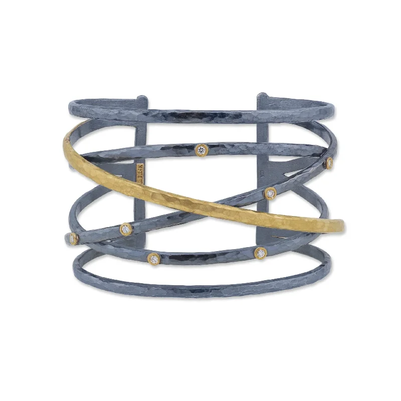 boho cuff ladies bracelets & bangles-Lika Behar "STOCKHOLM CROSSWIRE" Cuff Bracelet