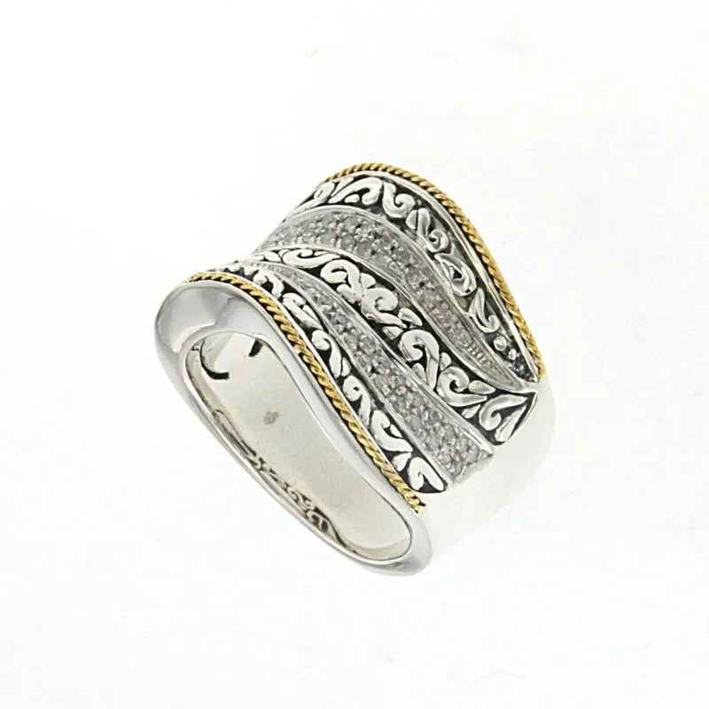 initial engraved ladies ring-Keramaian Ring