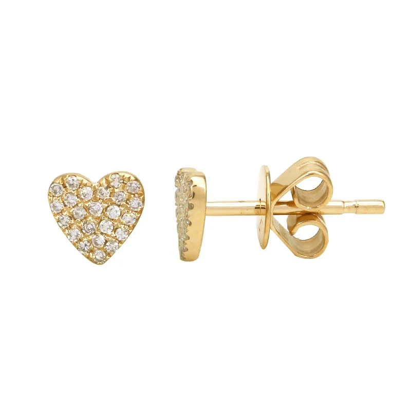 teardrop ladies earrings-MILLY DIAMOND HEART STUD EARRINGS