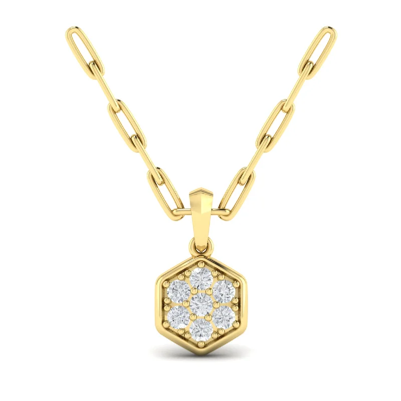 fine jewelry ladies necklace-Vlora Serafina 14k Yellow Gold and Diamond Necklace VP60701