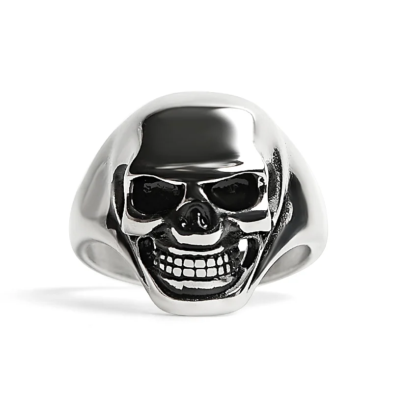 statement ladies ring-Stainless Steel Skull Women's Ring / SCR4041