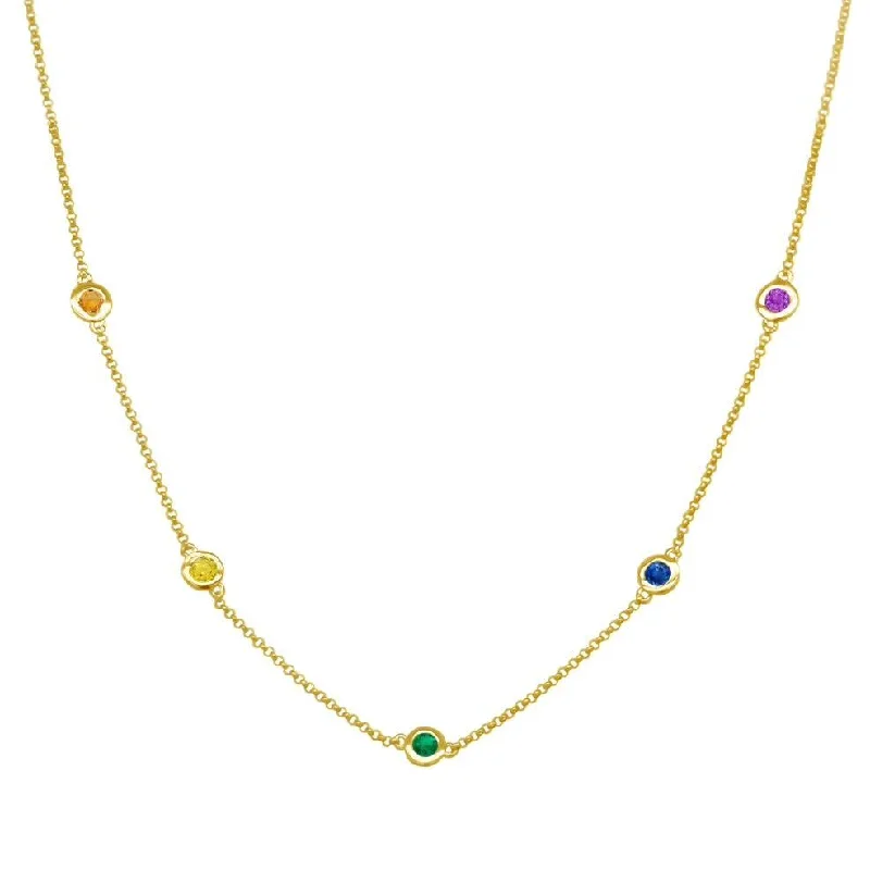 cubic zirconia ladies necklace-Birthstone Bezel Necklace