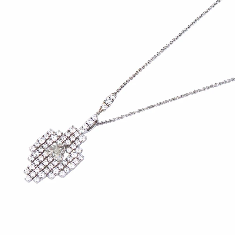 minimalist circle pendant ladies necklace-Bespoke Trillion Diamond Necklace