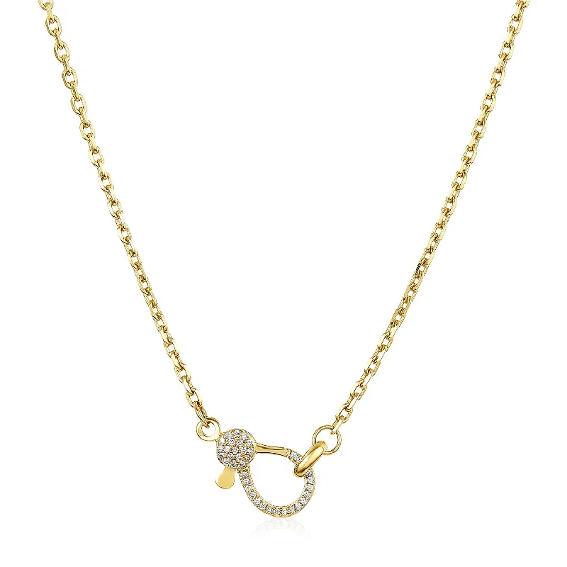 simple charm pendant ladies necklace-Diamond Lobster Clasp Necklace