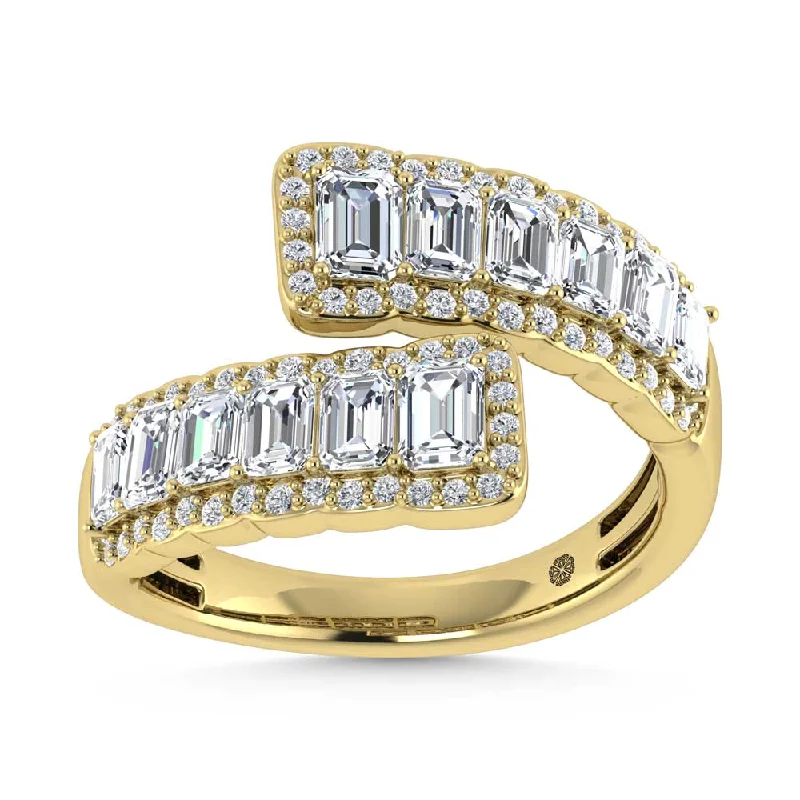 unique design ladies ring-14K Yellow Gold Diamond 1 7/8 Ct.Tw. Bypass Ring