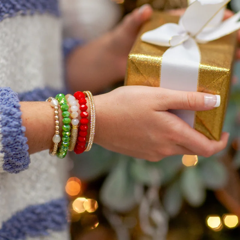 celestial moonstone ladies bracelets & bangles-Spring Holiday Bracelet Stack