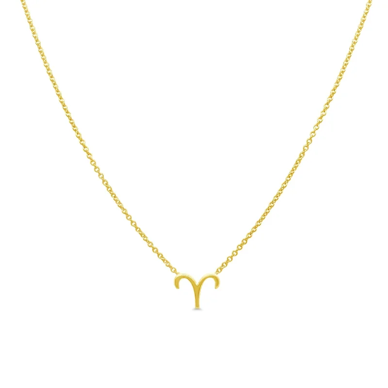 rose gold ladies necklace-Gold Zodiac Necklace