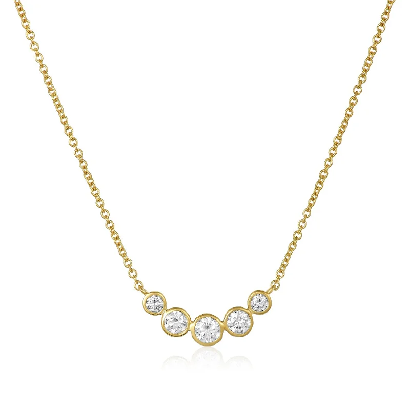 rose gold ladies necklace-5 Diamond Bubble Necklace