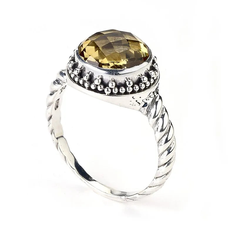 bold statement ladies ring-Batur Ring- Citrine