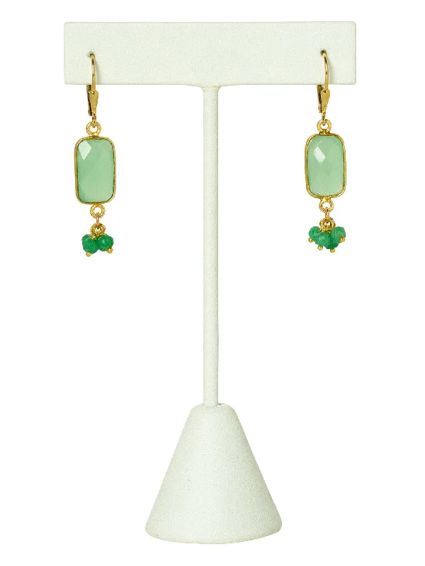 oval-cut ladies earrings-Chalcedony Gemstone Earrings