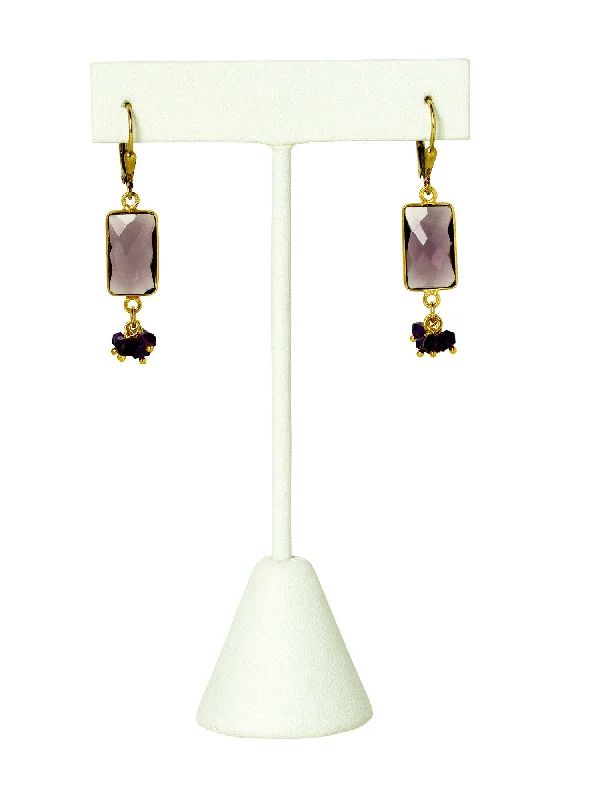 bold chunky ladies earrings-Amethyst Gemstone Earrings