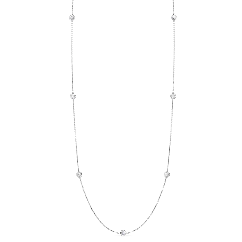 white gold ladies necklace-Diamonds by the Inch  Necklace