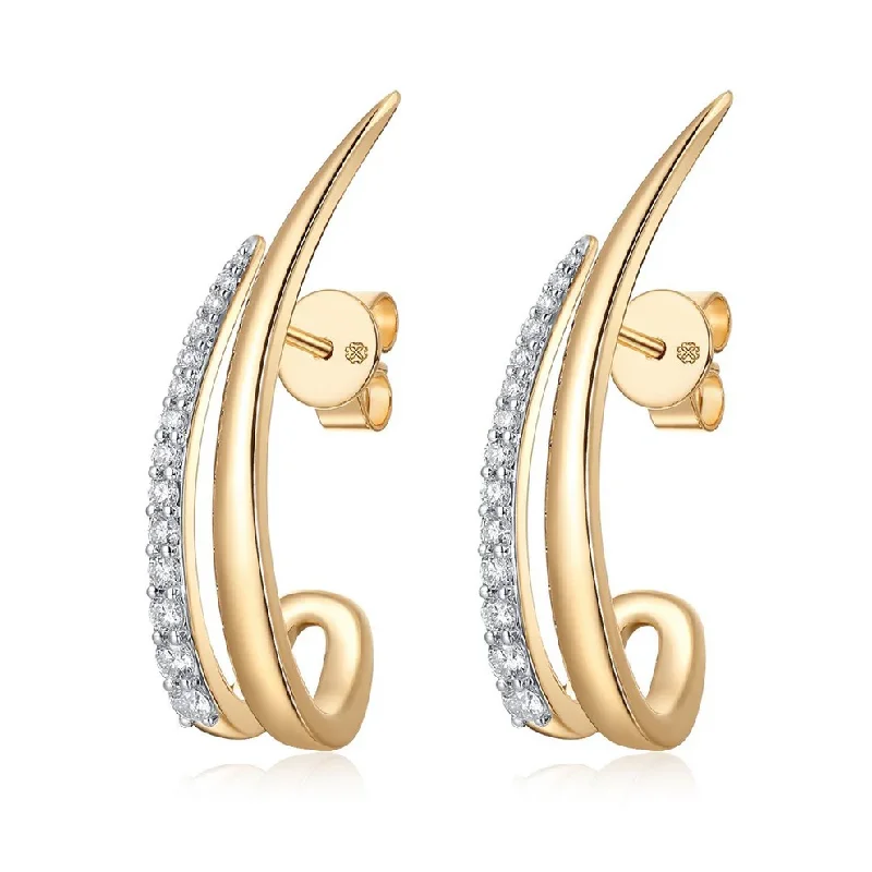 summer beach ladies earrings-EMELIA DIAMOND UPTEAR EARRINGS