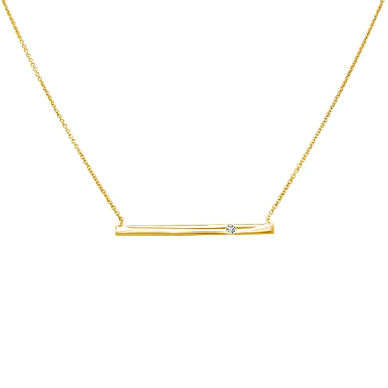 elegant wedding ladies necklace-Gold Bar Necklace