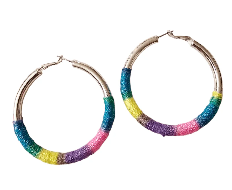 hoop ladies earrings-Sunset Mercado Hoop Earrings