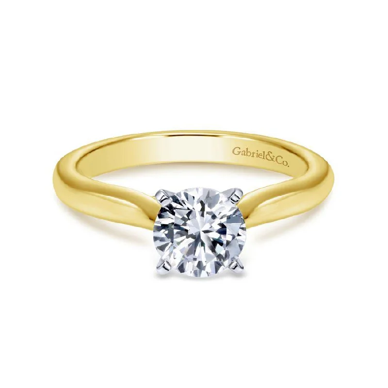 romantic infinity ladies engagement rings-14K WhiteYellow Gold Round Diamond Engagement Ring