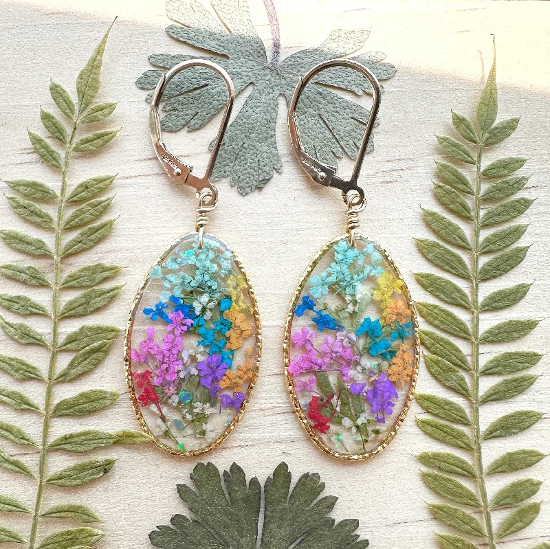 silver ladies earrings-Botanical Garden Earrings - BG 107