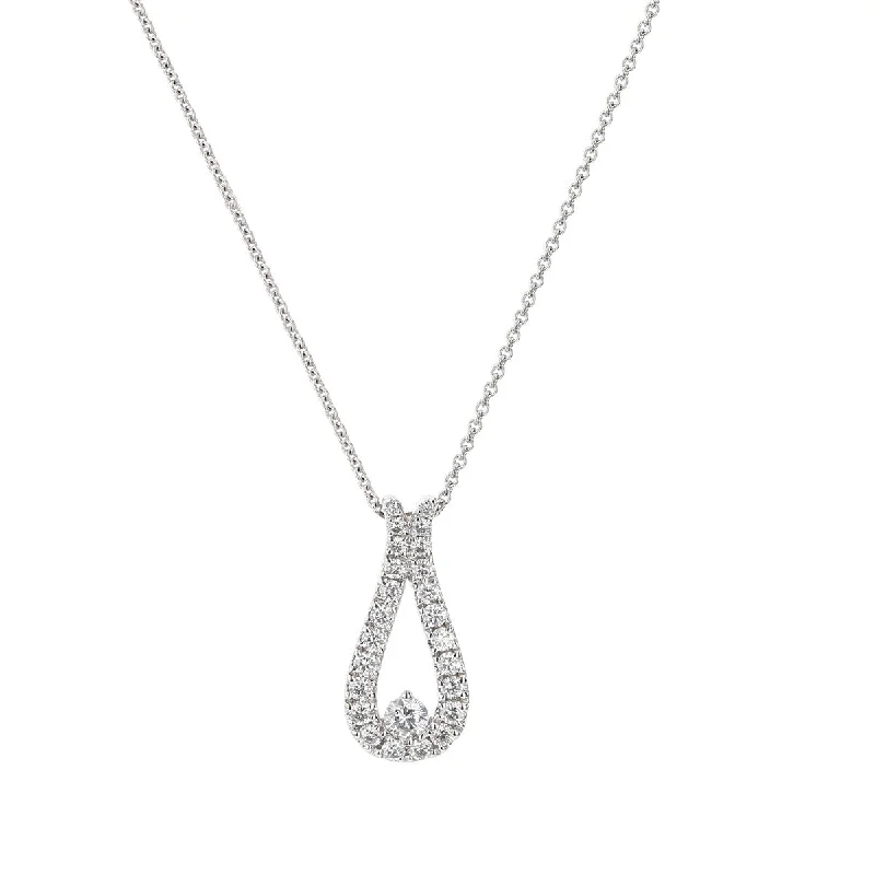 shell pearl ladies necklace-Diamond Horseshoe Pendant Necklace