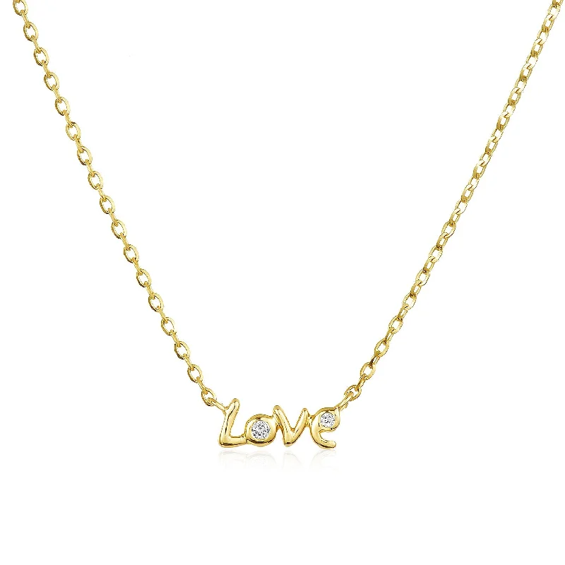 elegant evening ladies necklace-Mini Diamond Love Necklace