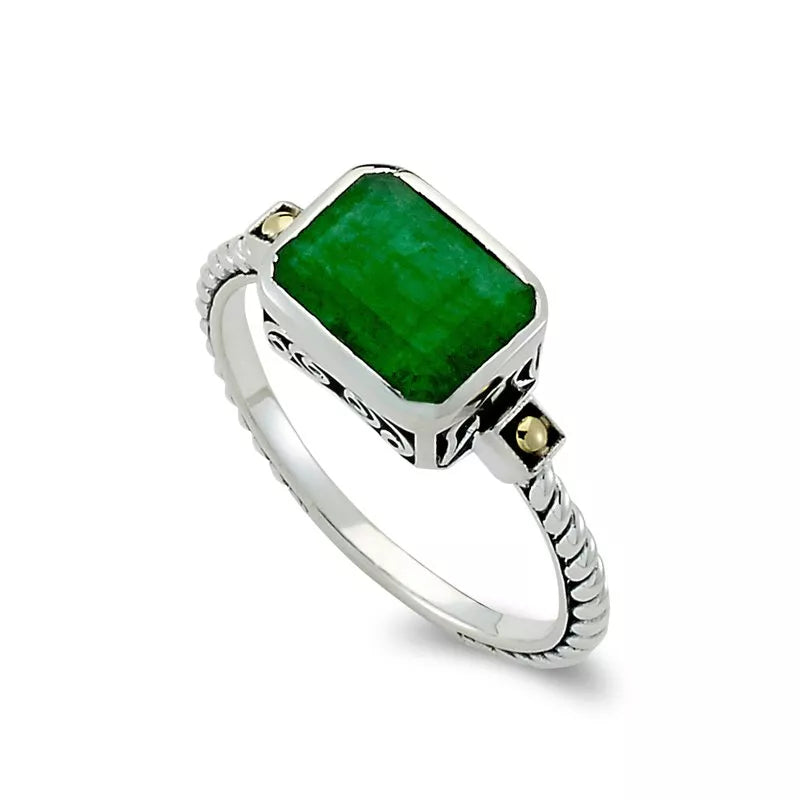 luxury designer ladies ring-Eirini Ring- Emerald